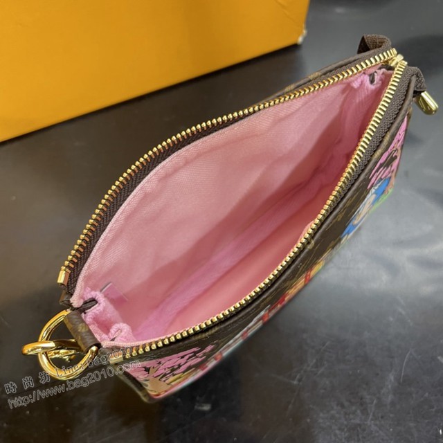 路易威登2021專櫃新款女包 lv鏈條小包 M45905 M80863 N60487 迷你Pochette Accessoires手拿包 品牌吉祥物Vivienne手撐油紙傘漫步日式庭院  ydh4526